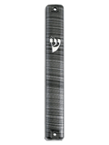Plastic Brown-Colored  Mezuzah with Pattern of Jerusalem