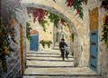 Jerusalem Alley Oil on Canvas Print