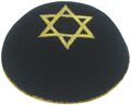 Knitted Kippah with Gold Star of David