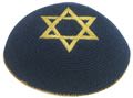 כיפה סרוגה מגן דוד, כחול