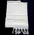 טלית קטן לבן פתיל דק - מידה 7
