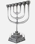 Menorá de Siete Brazos modelo Jerusalem - Níquel