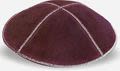 Kippa aspect daim - marron / argent