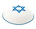 Kippa crochetée blanche - Magen David