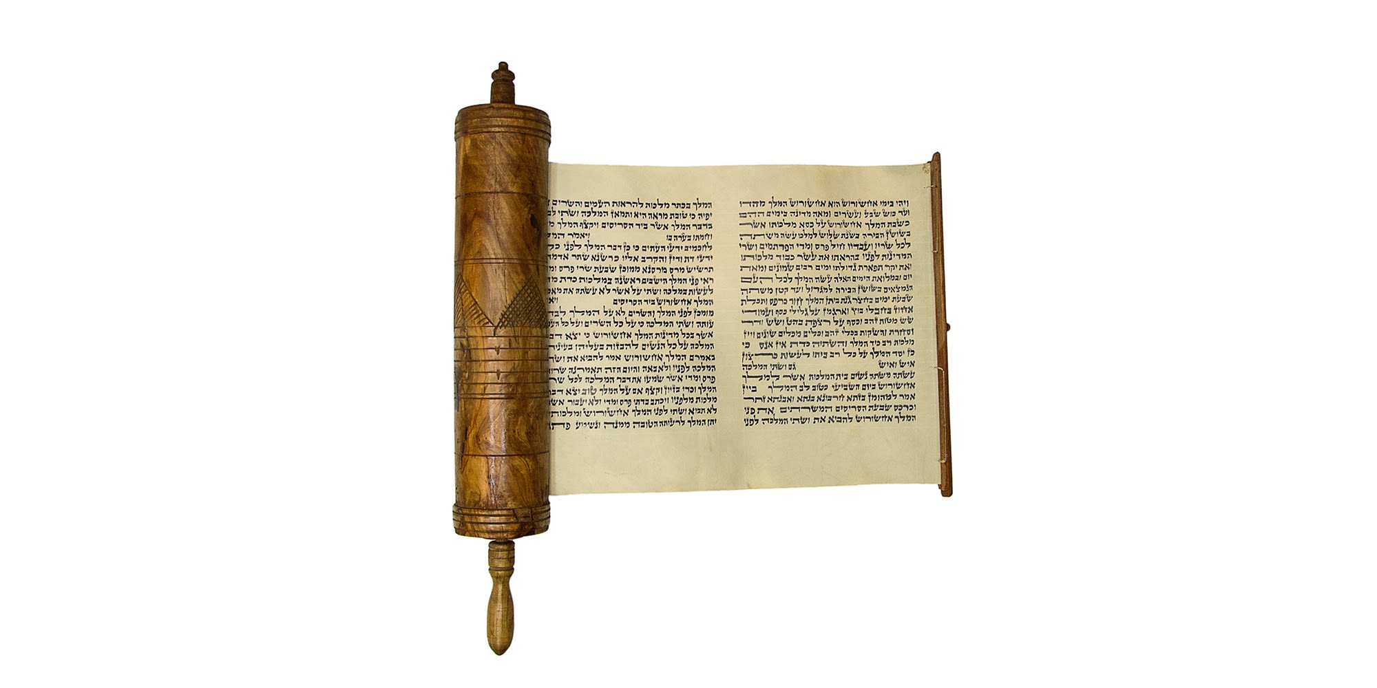 מגילת אסתר מקלף סוג א' - 30 ס"מ המלך - כתב ספרדי