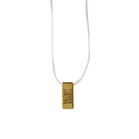 Rectangular Wooden pendant with "The Note" – white