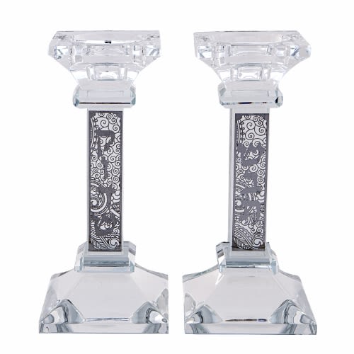 Decorative Crystal Candle Sticks with Stone Style Design
