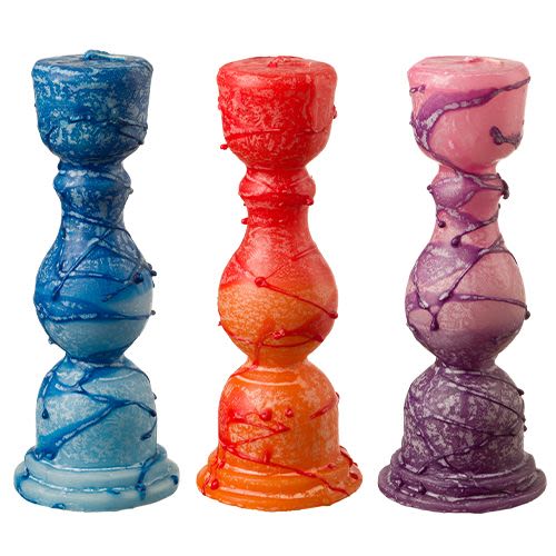 Decorative Havdalah Candles in Three Colors