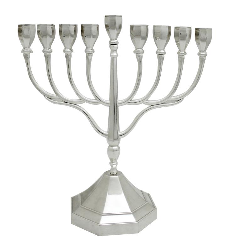 Exquisite Nickel Chanukah Menorah with Branches