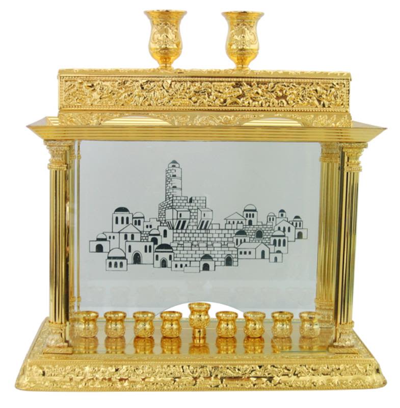 Menorah with wind break