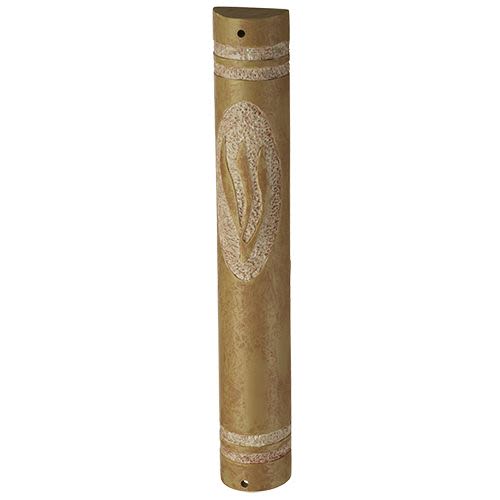 Mezuzah from Polyresin with Imitation Stone Surface