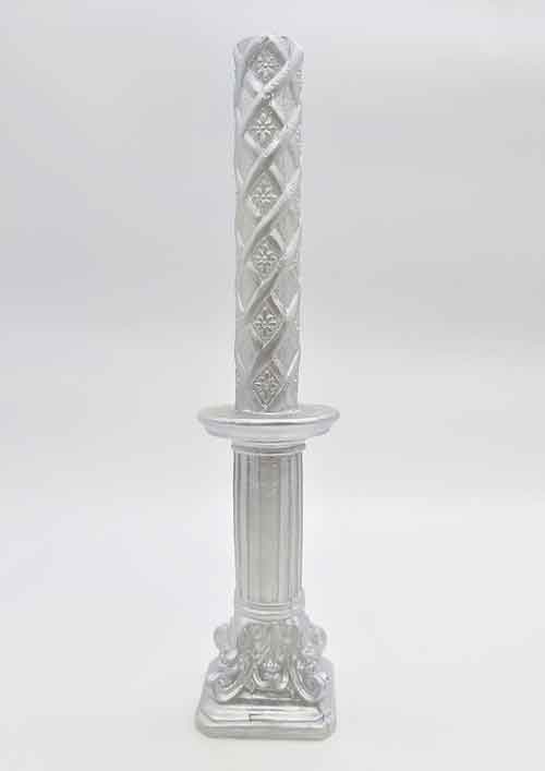 נר הבדלה עמודי שלמה - כסף