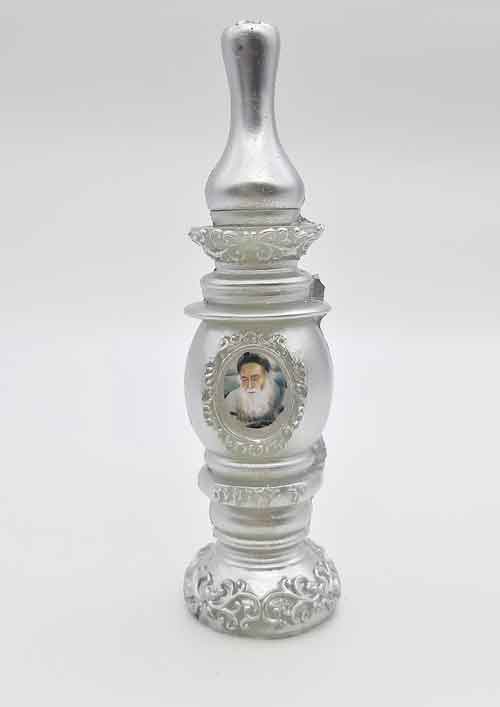Havdalah Candle in Silver Color with Picture of Rebbe Meir Baal HaNes