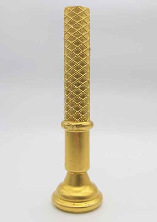 Decorative, Golden Havdalah Candle - in Shape of Jerusalem Pillar