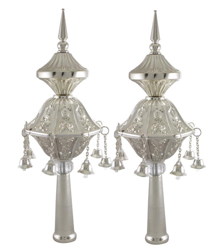 רימונים לספר תורה כסף  - 32 ס"מ