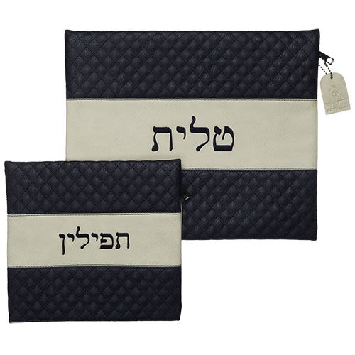 סט טלית ותפילין דמוי עור מהודר