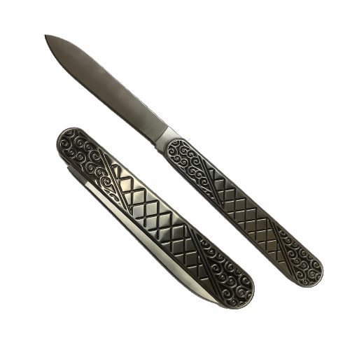Folding Knife with Shiny, Decorative Handle