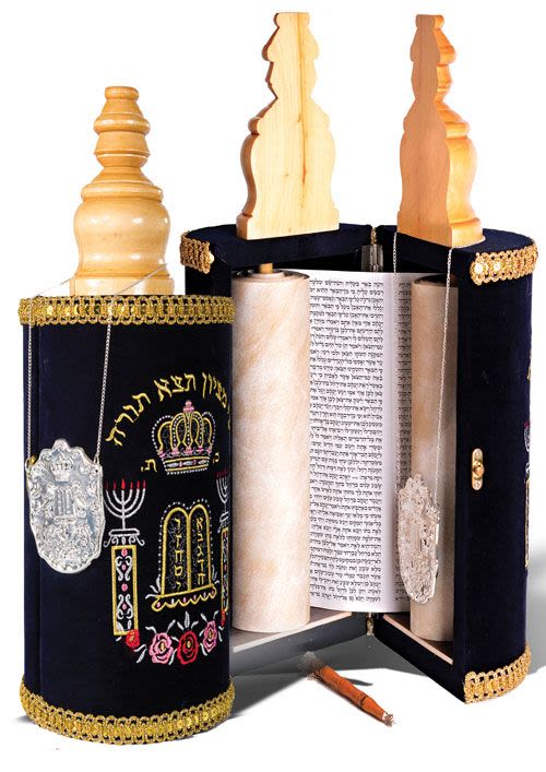 Large Sefer Torah (Sephardi) with Blue Mantle