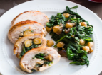 Spinach, Chickpea, Date, and Chicken Rollups