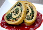Chickpea Roulade with Spinach & Pine Nut Stuffing