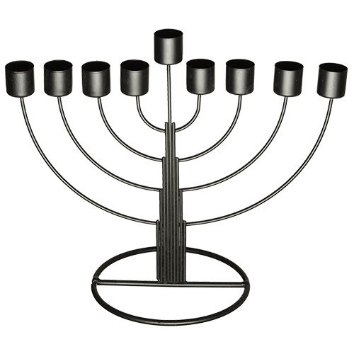 חנוכיית פח חצי עגול כסף - 28 ס